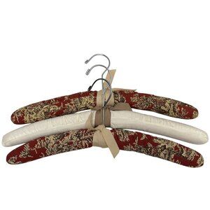 French Country Padded Hangers Set of 3 Red Toile Fabric